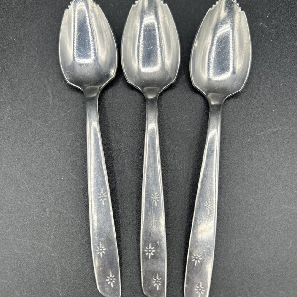 Superior Stainless USA Grapefruit Spoon Lot Atomic Star